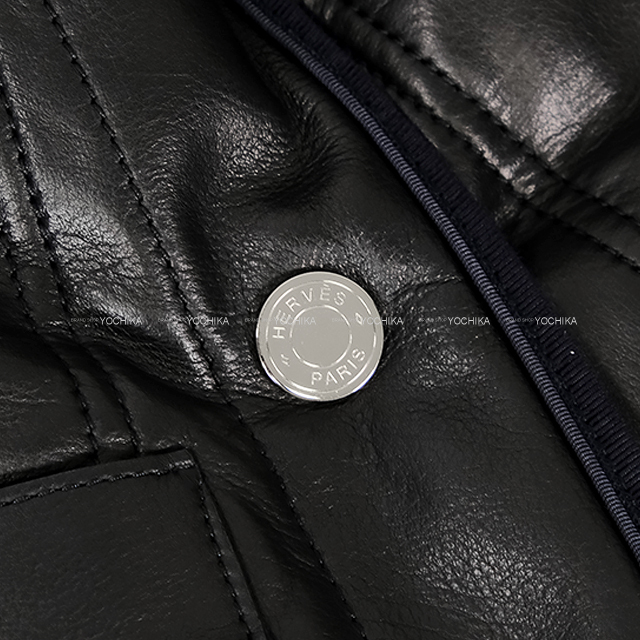HERMES エルメス ブルゾン レザー キルティング 黒 (ブラック