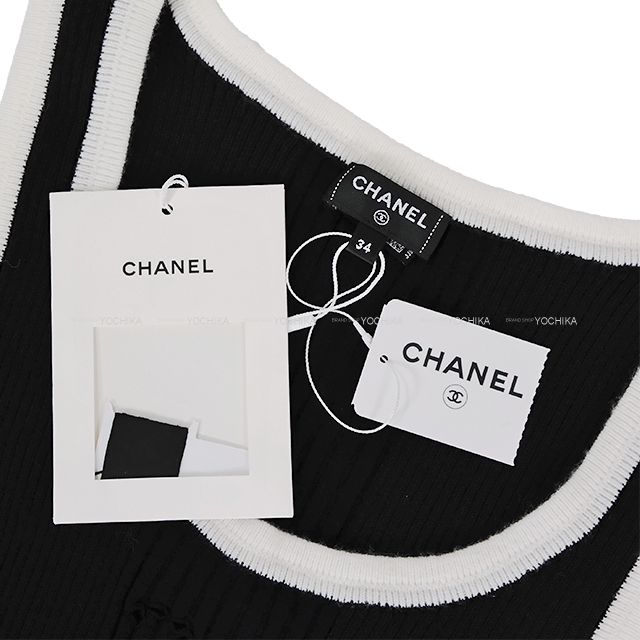CHANEL - お値下げ品　シャネル　ココマーク　タンクトップ CHANEL シャネル タンクトップ ココマーク 黒 (ブラック)/白