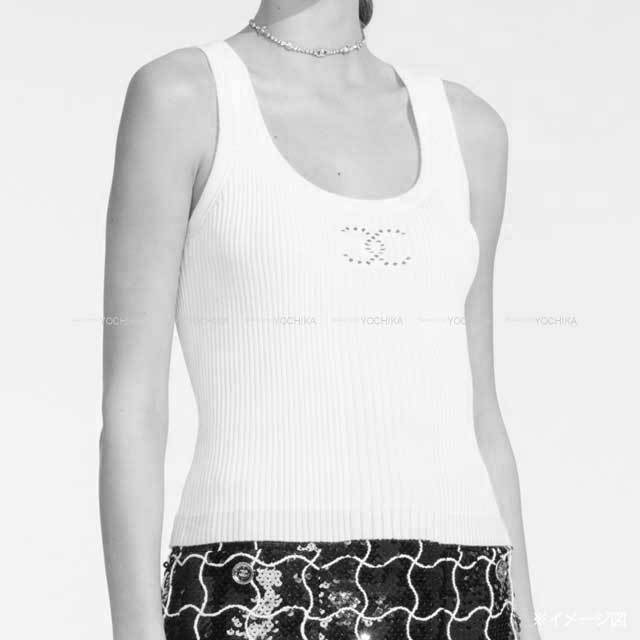 CHANEL シャネル タンクトップ ココマーク 黒 (ブラック)/白