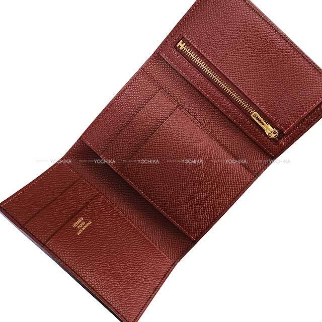 HERMES エルメス 三つ折り財布 ベアンコンビネ ヴェルソ 黒