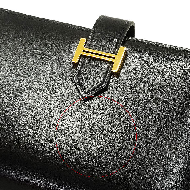 HERMES エルメス 二つ折り財布 ベアンコンパクト 黒 (ブラック