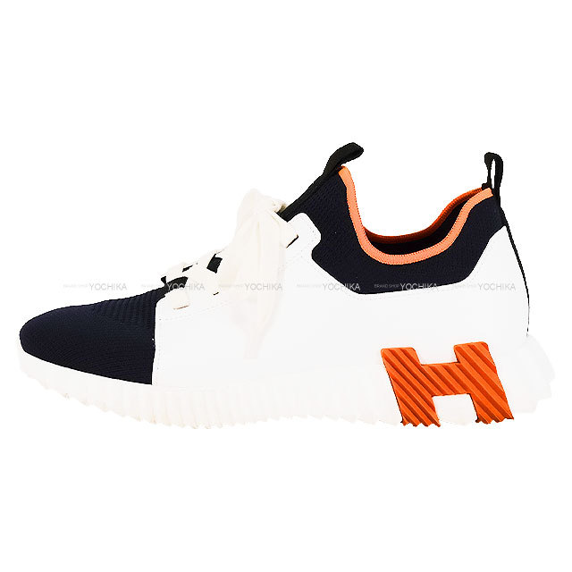 エルメス デパール HERMES スニーカー エルメスデパール 42ハーフ 黒/オレンジ メンズ スニーカー