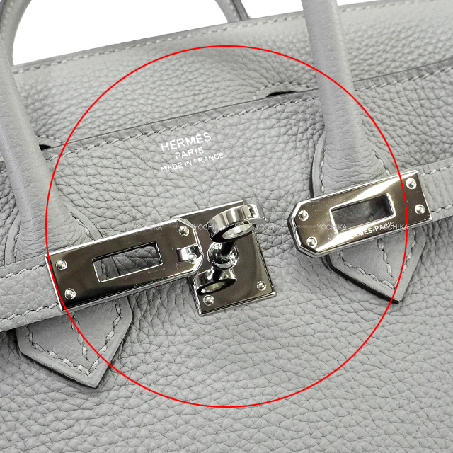 HERMES エルメス ハンドバッグ バーキン25 グリムエット トゴ シルバー