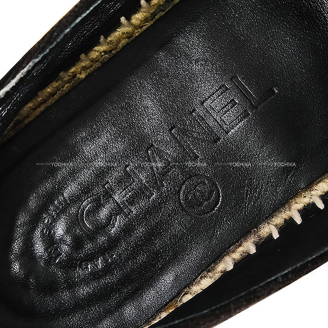 CHANEL シャネル フラットシューズ エスパドリーユ ロゴ 黒 (ブラック