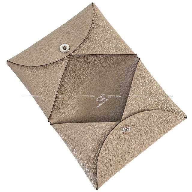 HERMES エルメス カードケース カルヴィ トゥルティールグレー