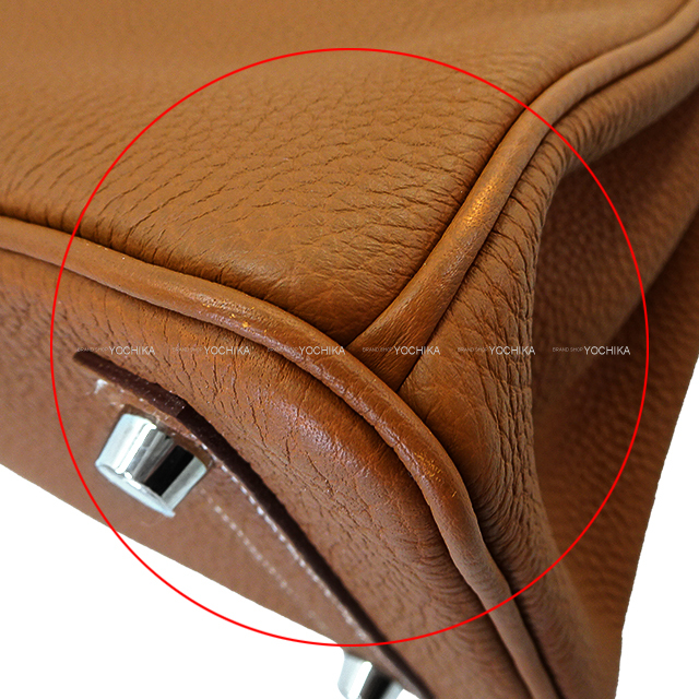 HERMES エルメス ハンドバッグ バーキン25 ゴールド トゴ シルバー金具