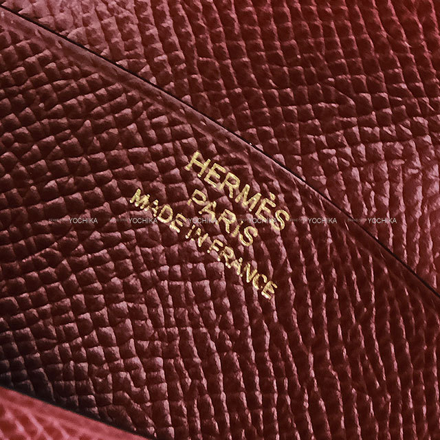 HERMES エルメス 二つ折り財布 ベアンコンパクト ルージュ