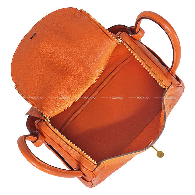 HERMES エルメス ショルダーバッグ リンディ26 オレンジポピー