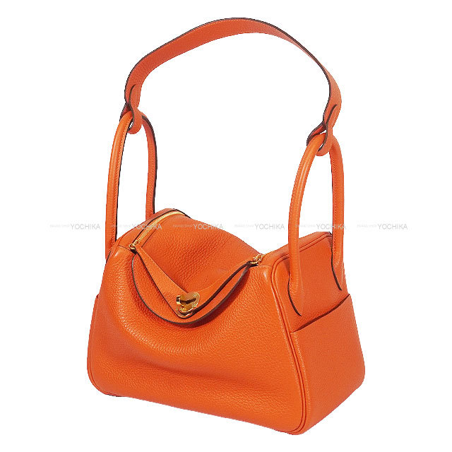 HERMES エルメス ショルダーバッグ リンディ26 オレンジポピー