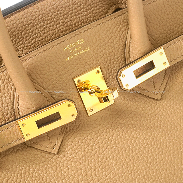 HERMES エルメス ハンドバッグ バーキン25 チャイ トゴ ゴールド金具 U