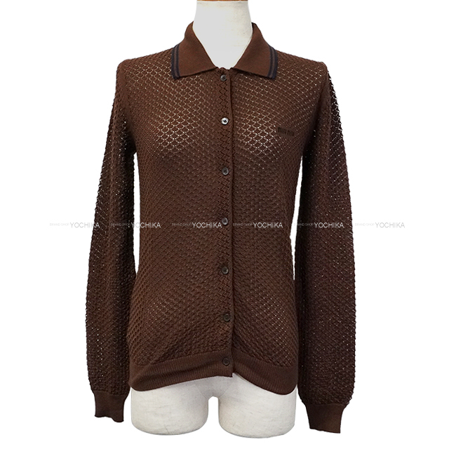 MIU MIU COTTON CARDIGAN ミュウミュウ Miu Miu ミュウミュウ カーディガン リブ編み コットン メッシュ