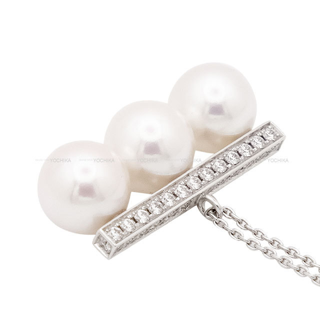 美品【タサキ】18Kホワイトゴールド パールバランスネックレス TASAKI タサキ ネックレス バランス ネオ ダイヤモンド パヴェ
