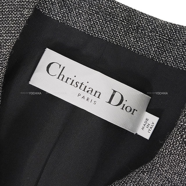 Christian Dior グレー テーラードジャケット ショート丈 美品 Christian Dior - 極美品 クリスチャンディオール Christian