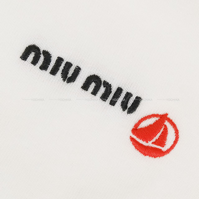 Miu Miu 国内買付 ストレッチ スリムTシャツ ×PETIT BATEAU Petit Bateau X Miu Miu ストレッチコットン スリムTシャツ