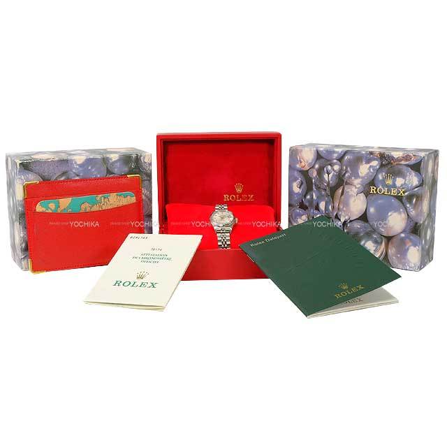 ROLEX 79174 箱　付属品有　コマ付　3個 ROLEX ロレックス 腕時計 デイトジャスト 79174 10Pダイヤ シルバー SS