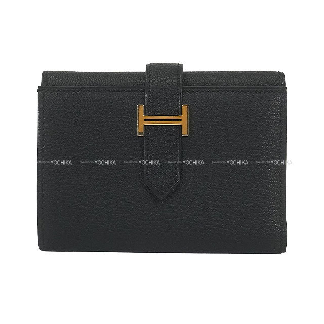 美品　エルメス　シェブルミゾル　べアン　長財布　ブラック HERMES エルメス 長財布 ベアンスフレ 黒 (ブラック) シェーブル