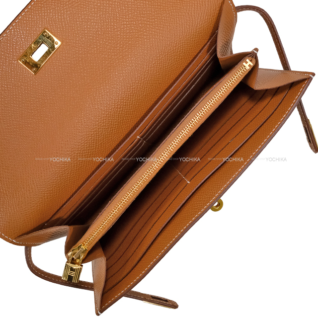 【新品】HERMES エルメス ケリー ロングウォレット ゴールド金具 エルメス ケリーウォレットロングトゥーゴー タッチ エトゥープ