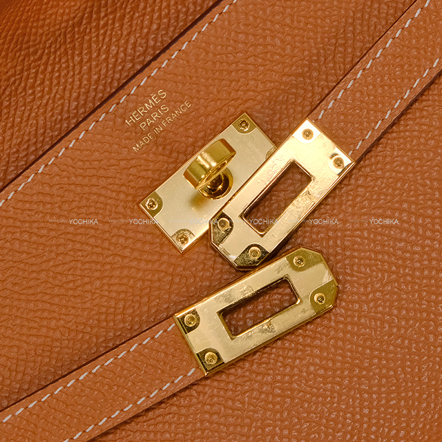 HERMES ケリーウォレット　ボーエプソン　　ゴールド　長財布　SV金具 HERMES ケリーウォレット ボーエプソン ゴールド 長財布 SV金具