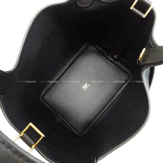 【Noir / ゴールド金具】HERMES ピコタンロック ポケット 18 PM エルメス ピコタンロックカーゴ PM/18 ブラック 黒 トワル