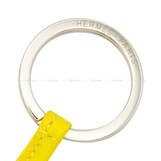HERMES エルメス キーホルダー カルメン トリコロール ライム