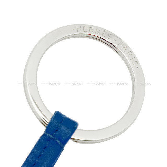 値下げ！HERMES カルメン トリコロール キーホルダーブルー HERMES エルメス キーホルダー カルメン トリコロール ブルー