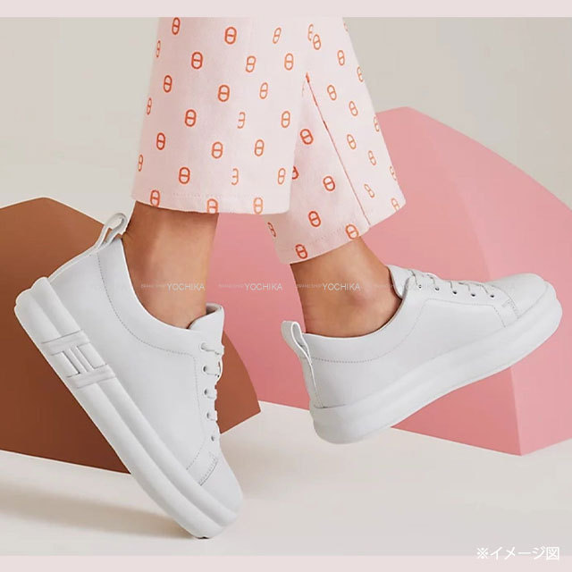 渋谷並木橋店】HERMES エルメス スニーカー ハッピー 白 (ホワイト  