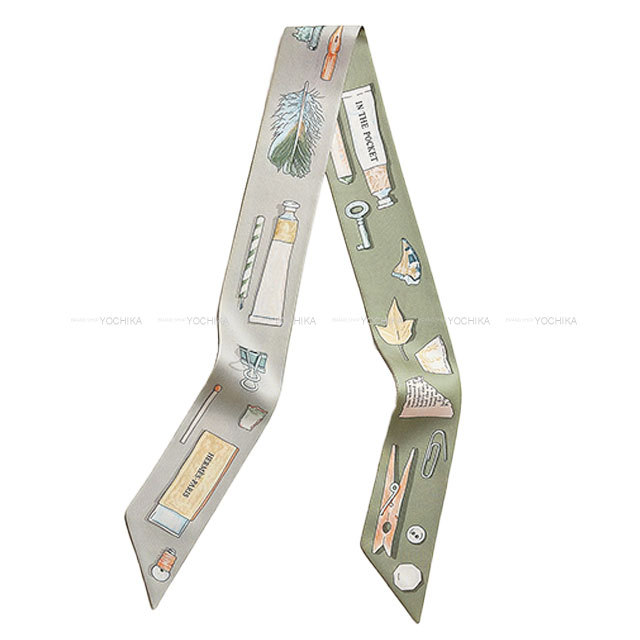 HERMES エルメス スカーフ ツイリー インザポケット グリスパール  