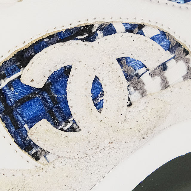 CHANEL シャネル スニーカー ココマーク 24P 白/ブルー/黒