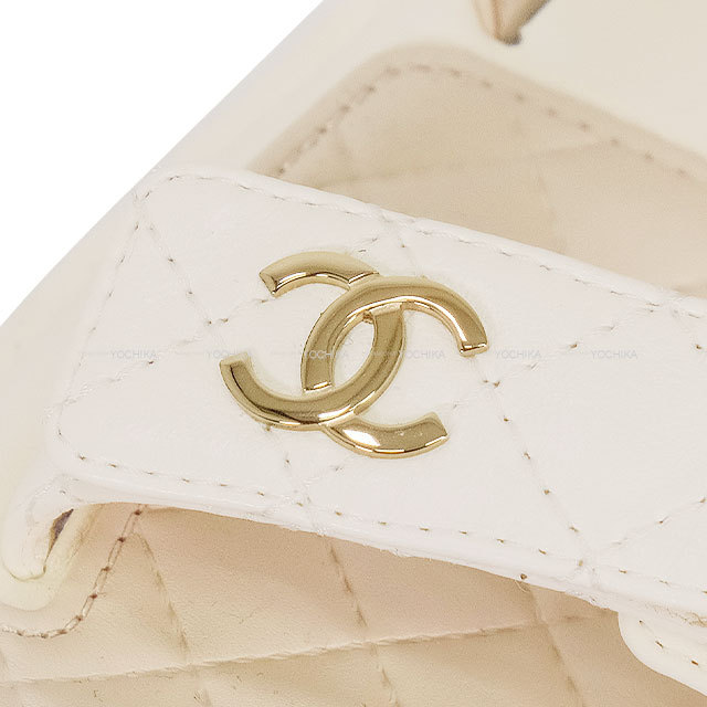 シャネル ラムスキン ココマーク 編み込み ウェッジソール サンダル ホワイト CHANEL シャネル サンダル ココマーク マトラッセ ラムスキン