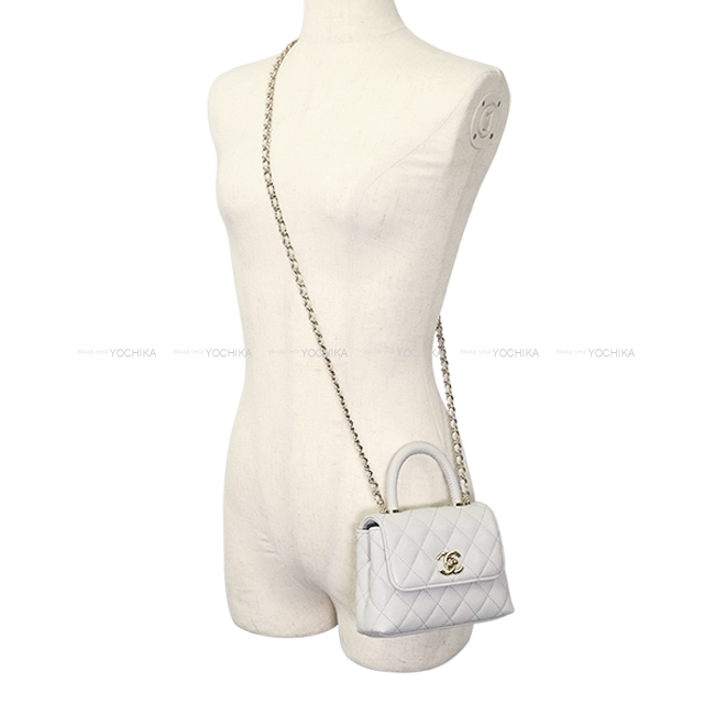 シャネルショルダーバッグ CHANEL 2WAY ミニ チェーン ショルダーバッグ トップハンドル