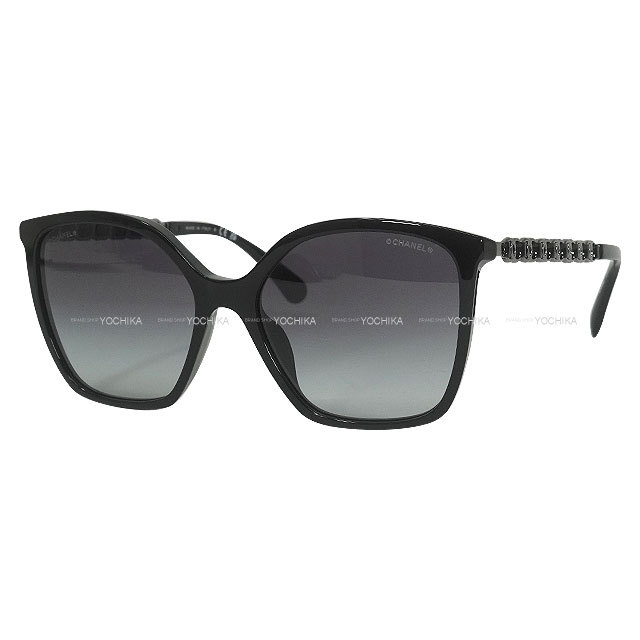 CHANEL ブラック サングラス スクエア型 CHANEL Sunglasses: Square Sunglasses, acetate & strass