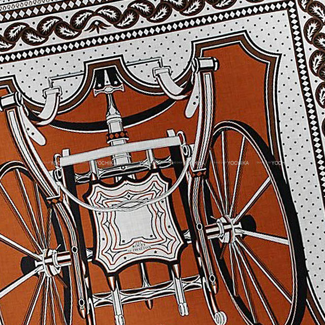 カ*ネ様 HERMES 馬車と雪景色 スカーフ 2024年 秋冬 HERMES エルメス スカーフ カレ140 四輪馬車の車輪