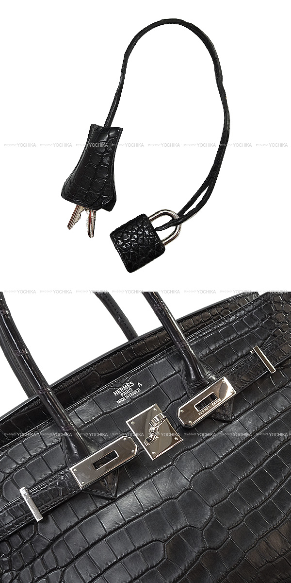 HERMES エルメス ハンドバッグ バーキン35 黒 (ブラック) クロコダイル