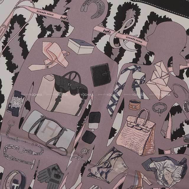 HERMES エルメス スカーフ カレ45 ムッシュ＆マダム 黒 (ブラック)/白