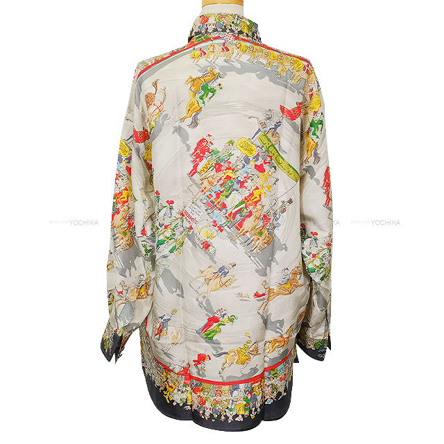 [エルメス]クラシックカー柄 長袖シャツ　41サイズ エルメス]クラシックカー柄 長袖シャツ 41サイズ