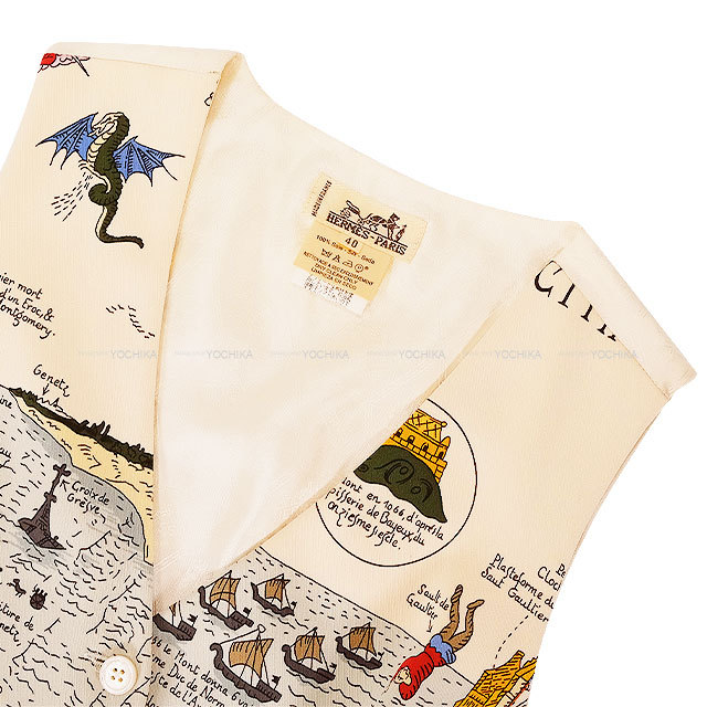 HERMES エルメス ベスト ヴィンテージ ポケット モンサンミッシェル