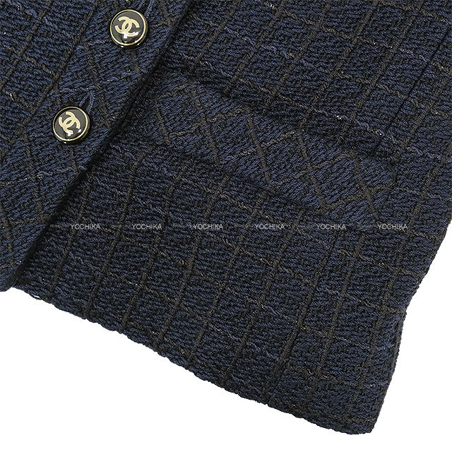 渋谷並木橋店】CHANEL シャネル ノーカラージャケット 23P ココボタン