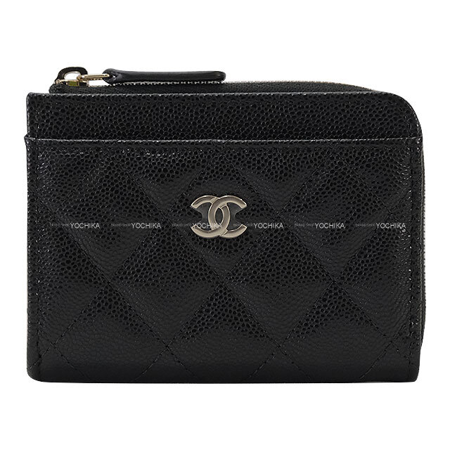 CHANEL シャネル カードケース フラグメント ミニ ケース マトラッセ ココマーク 3ポケット 黒 (ブラック)/ボルドー シャンパンゴールド金具 新品