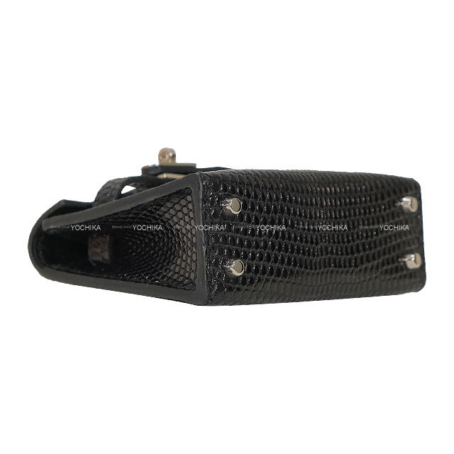 HERMES ブラック マイクロ　ケリー　バッグチャーム シルバー金具 HERMES ブラック マイクロ ケリー バッグチャーム シルバー金具