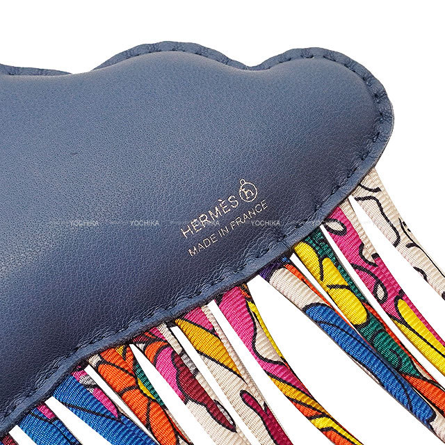 「HERMES」エルメス　バックチャーム　プティアッシュ　馬　ブルージーン HERMES」エルメス バックチャーム プティアッシュ 馬 ブルージーン