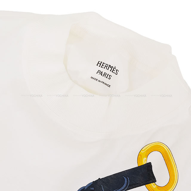 エルメス　白シャツ　半袖 エルメス HERMES Tシャツ 38 サイズ 3E4620DL ホワイト 白 綿