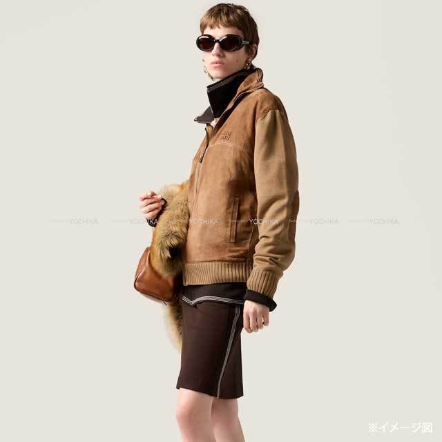 MIU MIU / 2022/カーディガン(厚手)/38/ウール/YLW 渋谷並木橋店】Miu Miu ミュウミュウ カーディガン ウール レザー