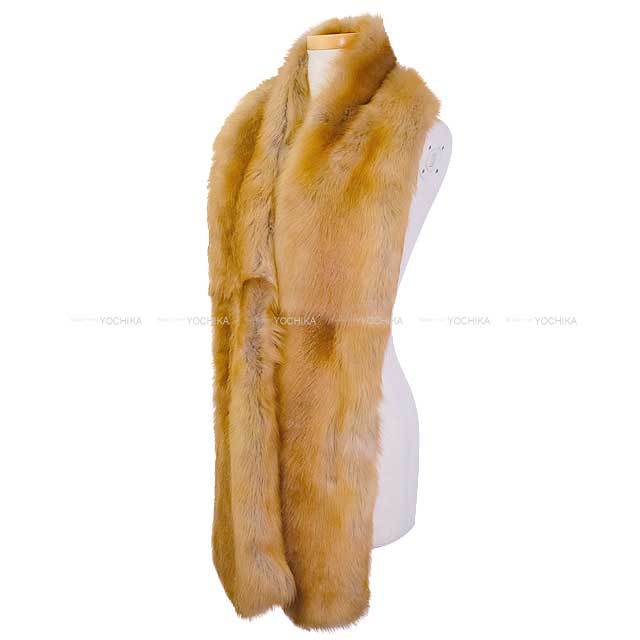 Miu Miu ミュウミュウ ストール シアリング ファー キャラメル 羊革