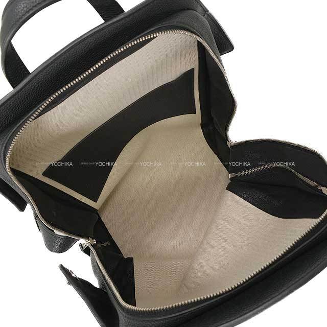 HERMES 黒リュックバッグ ジッパー付き HERMES 黒リュックバッグ ジッパー付き