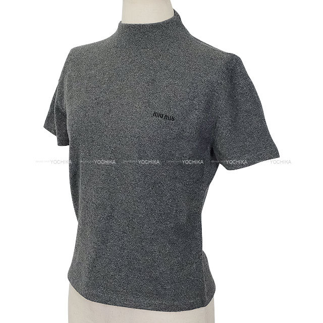 Miu Miu ミュウミュウ セーター カシミヤ ロゴ グレー カシミヤ #40