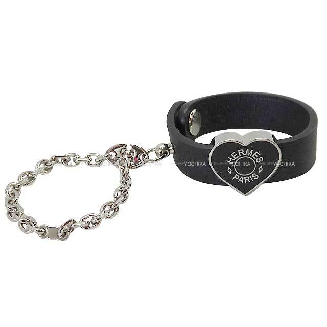HERMES エルメス グローブ ホルダー ハートチャーム付 黒 (ブラック