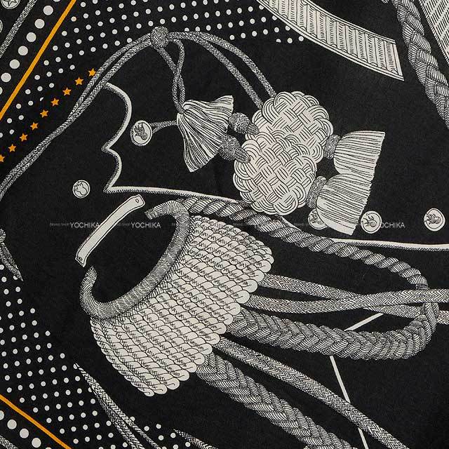 2023年秋冬 HERMES エルメス スカーフ カレ140 ズアヴとドラゴン 黒