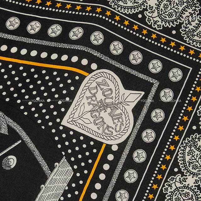 2023年秋冬 HERMES エルメス スカーフ カレ140 ズアヴとドラゴン 黒