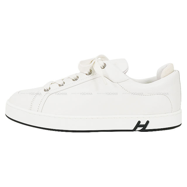 HERMES エルメス スニーカー レディース キッド 白 (ホワイト)/黒  