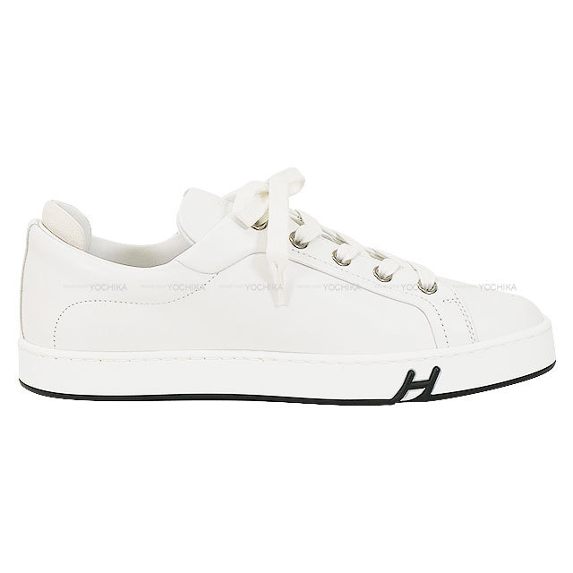 HERMES エルメス スニーカー レディース キッド 白 (ホワイト)/黒